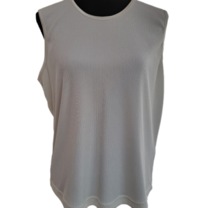 ALIA Petites White Ribbed Sleeveless Top Size Large Petite